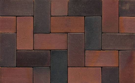 Тротуарная клинкерная брусчатка Muhr №04S Rotbraun-bunt spezial, 200*100*40 мм