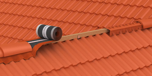 Аэроэлемент конька/хребта Roll-Fix, 5/0.39 м, красный, KLOBER